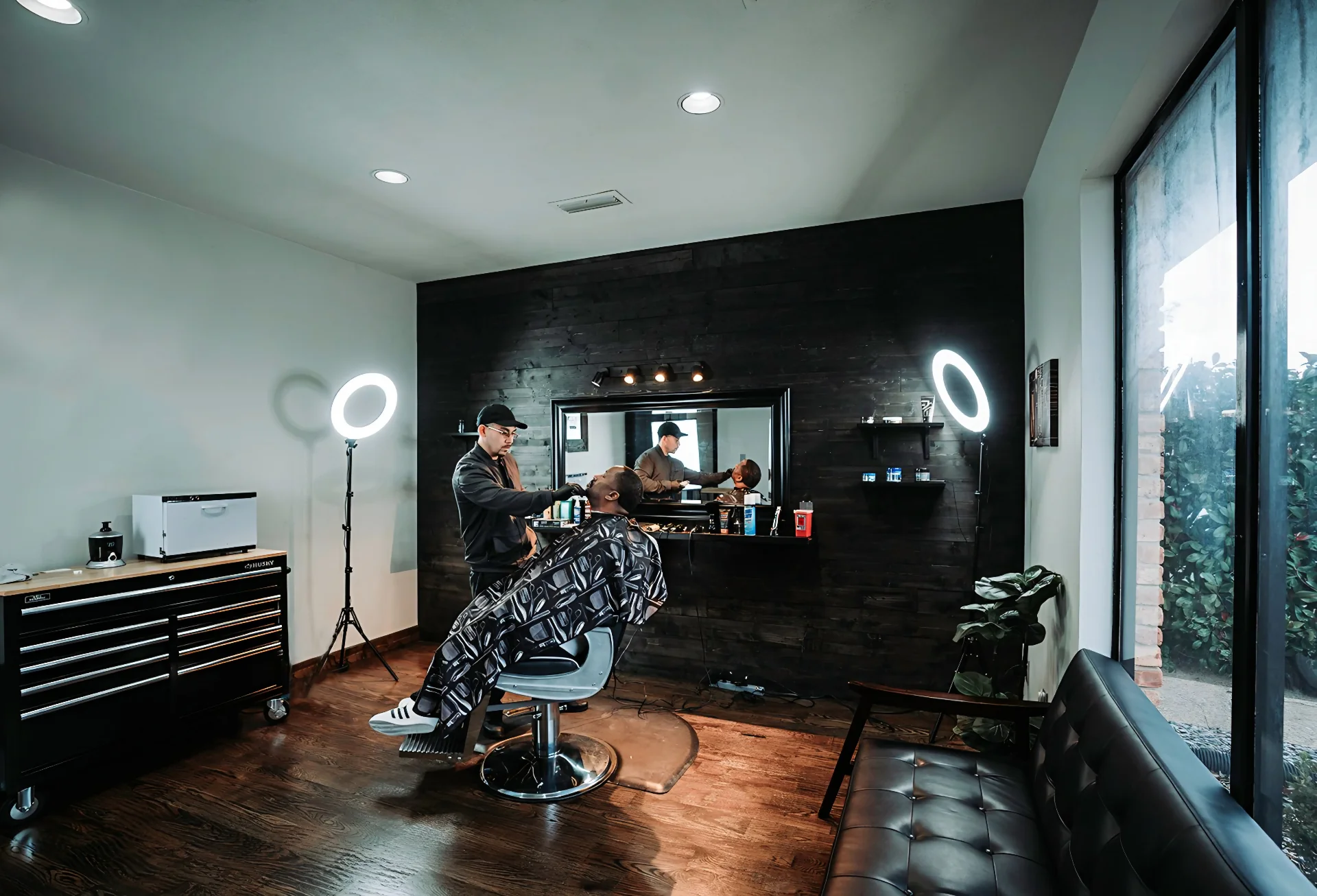Manny working at his chair in the Richardson studio